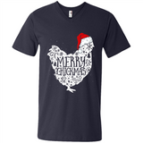 Chicken Christmas T Shirt Merry Chickmas Santa Claus Gifts - Men's V-Neck