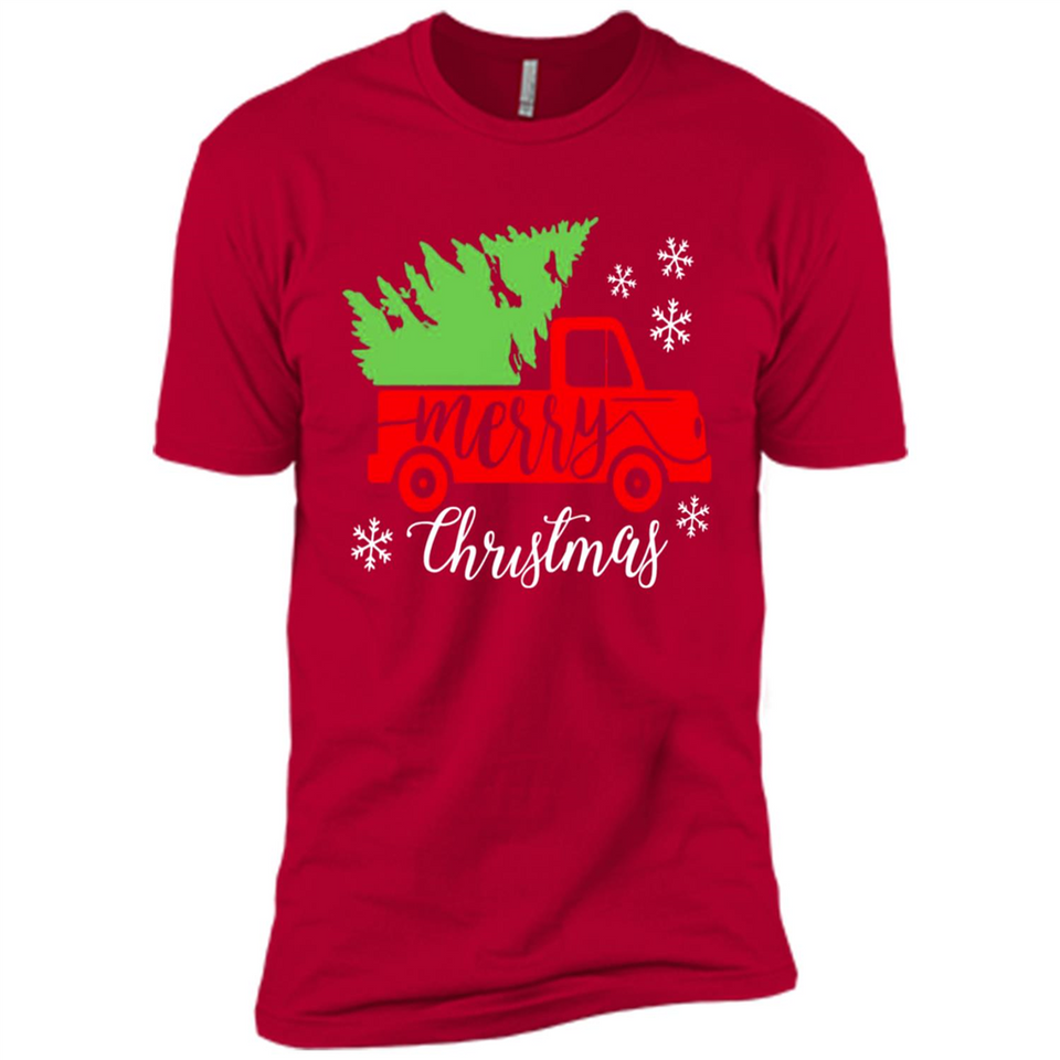 Vintage Christmas Classic Truck T-Shirt with Snow and Tree