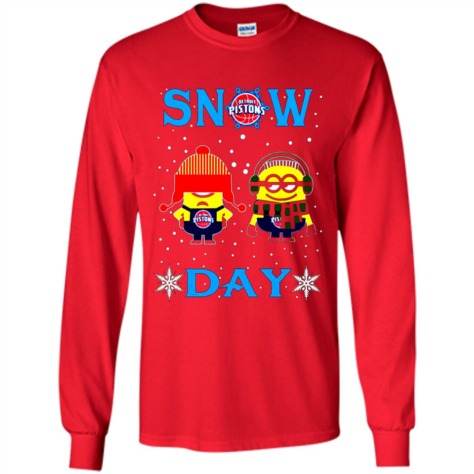 Snow Day Shirt For Detroit Pistons Vs Minion Fans pingpong