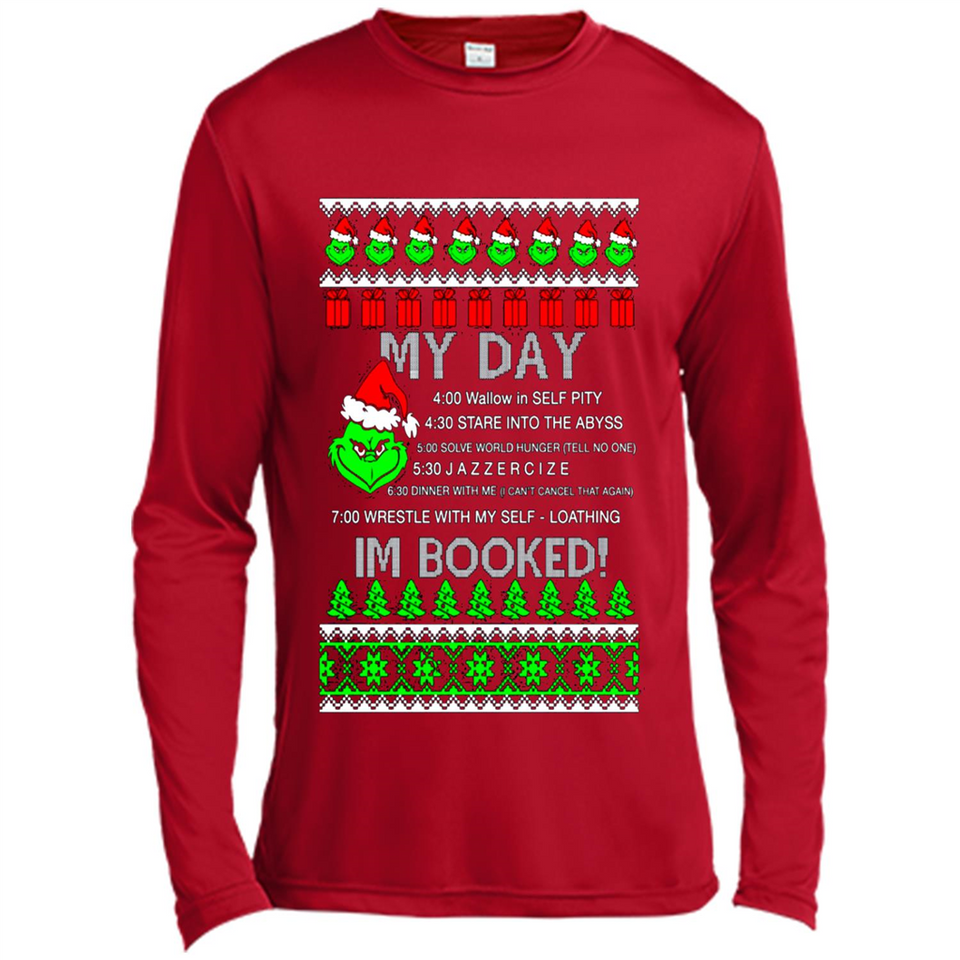 Mr Grinch my day I’m booked Christmas sweater PINGPONG