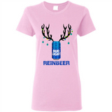 Bud Light Reinbeer Funny Beer Reindeer Christmas Sweatshirt - Ladies Short-Sleeve