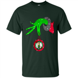GRINCH HAND HOLDING BOSTON CELTICS NBA GLITTER CHRISTMAS PINGPONG