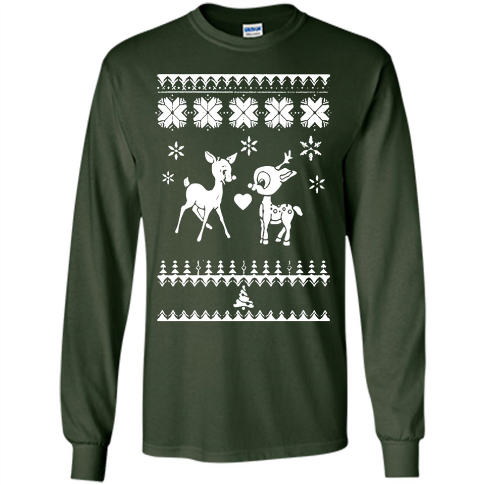 Rudolph and Clarice Ugly Christmas Sweater - Long Sleeve T-Shirt
