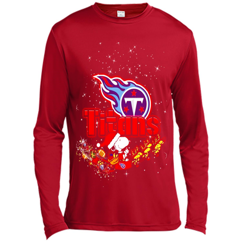Snoopy Christmas Tennessee Titans - Canvas Long Sleeve T-Shirt