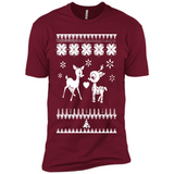 Rudolph and Clarice Ugly Christmas Sweater - Premium Short Sleeve T-Shirt