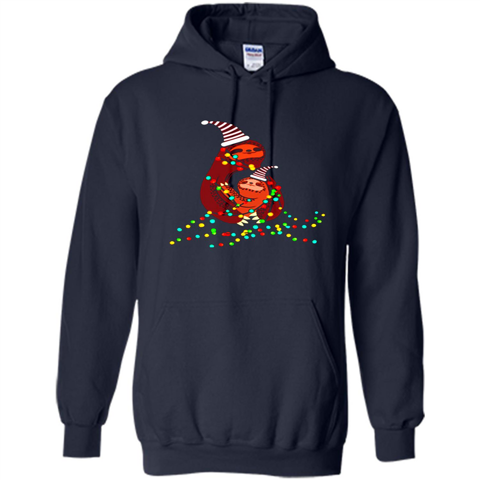 Christmas Lights Sloth Long Sleeve Santa Sloth - Hoodie