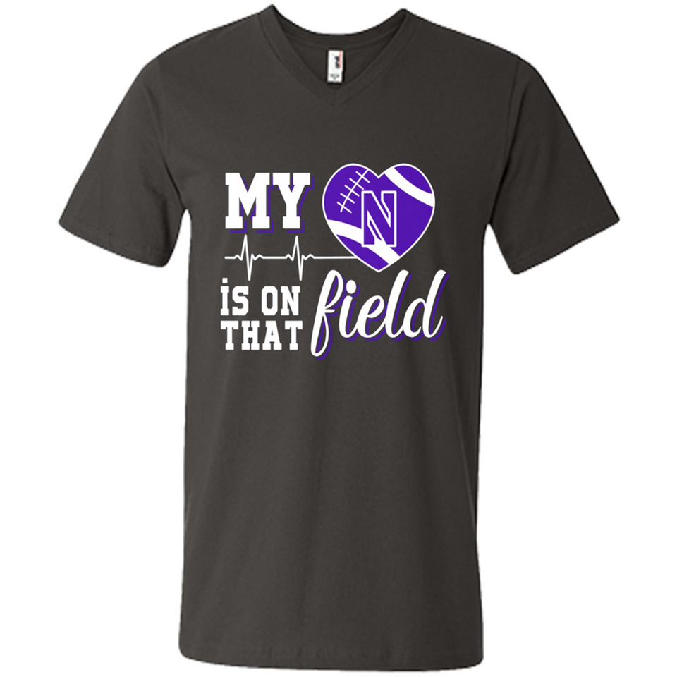 Northwestern Wildcats Football My Heart is on that Field - Men's V-Neck