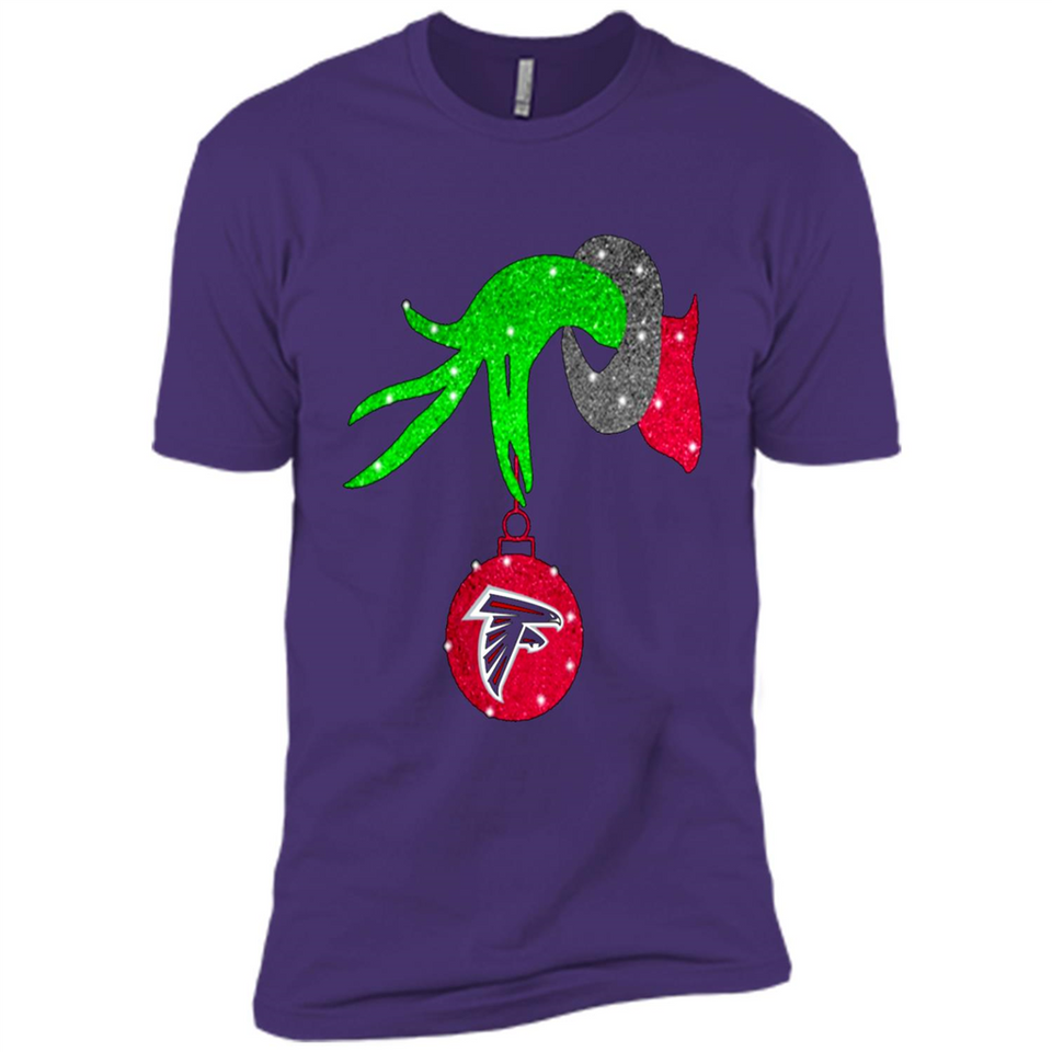 GRINCH HAND HOLDING ATLANTA FALCONS GLITTER CHRISTMAS PINGPONG