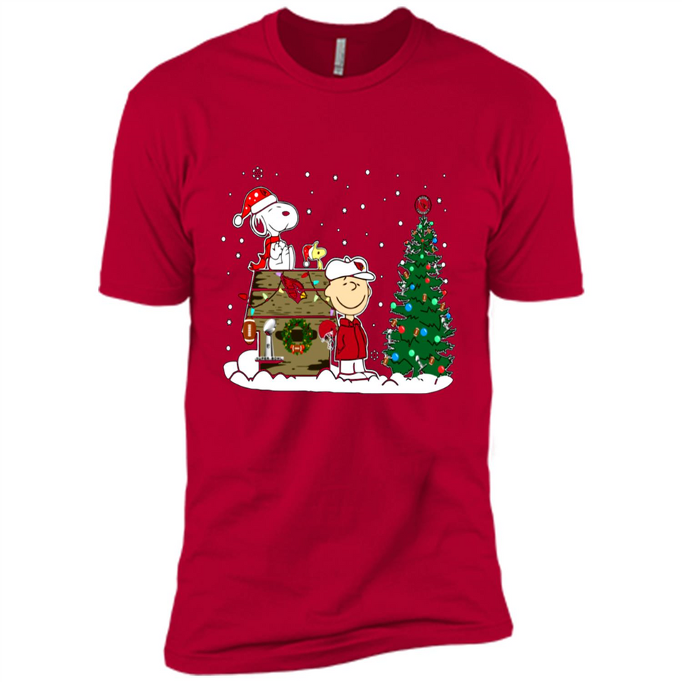Arizona Cardinals Snoopy The Peanuts Movie Christmas Football Super Bowl pingpong - Premium Short Sleeve T-Shirt