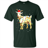 Christmas Lights Goat Wearing Santa Hat Funny Xmas - Shirt