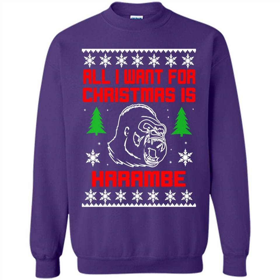 All I Want For Christmas Is HarambeT Rex Attack Reindeer ugly sweater PINGPONG