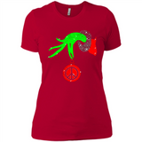 Christmas The Grinch Hand Holding Hippie Ornament - Ladies' Boyfriend T-Shirt