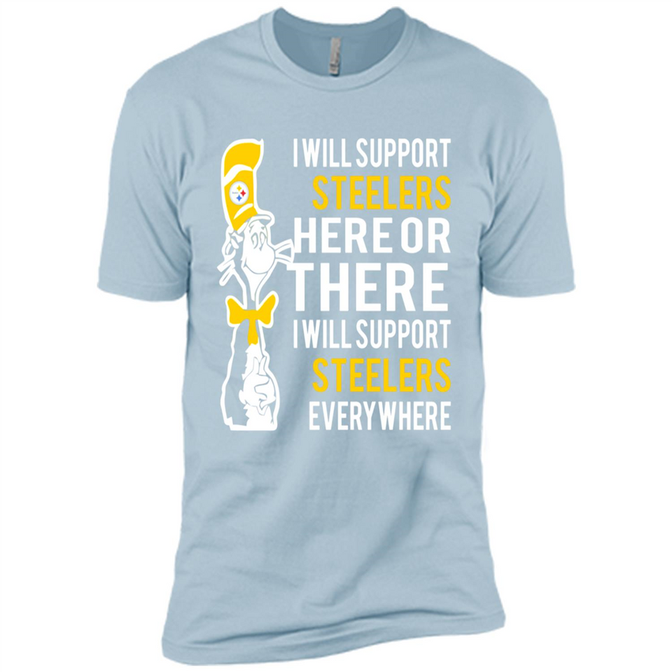 Shirt For Dr Seuss Cat And Pittsburgh Steelers Fans - Premium Short Sleeve T-Shirt