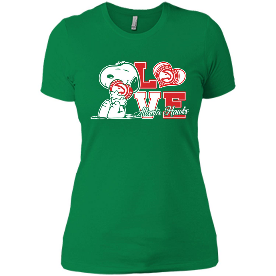 Snoopy loves NBA Atlanta Hawks - Ladies' Boyfriend T-Shirt