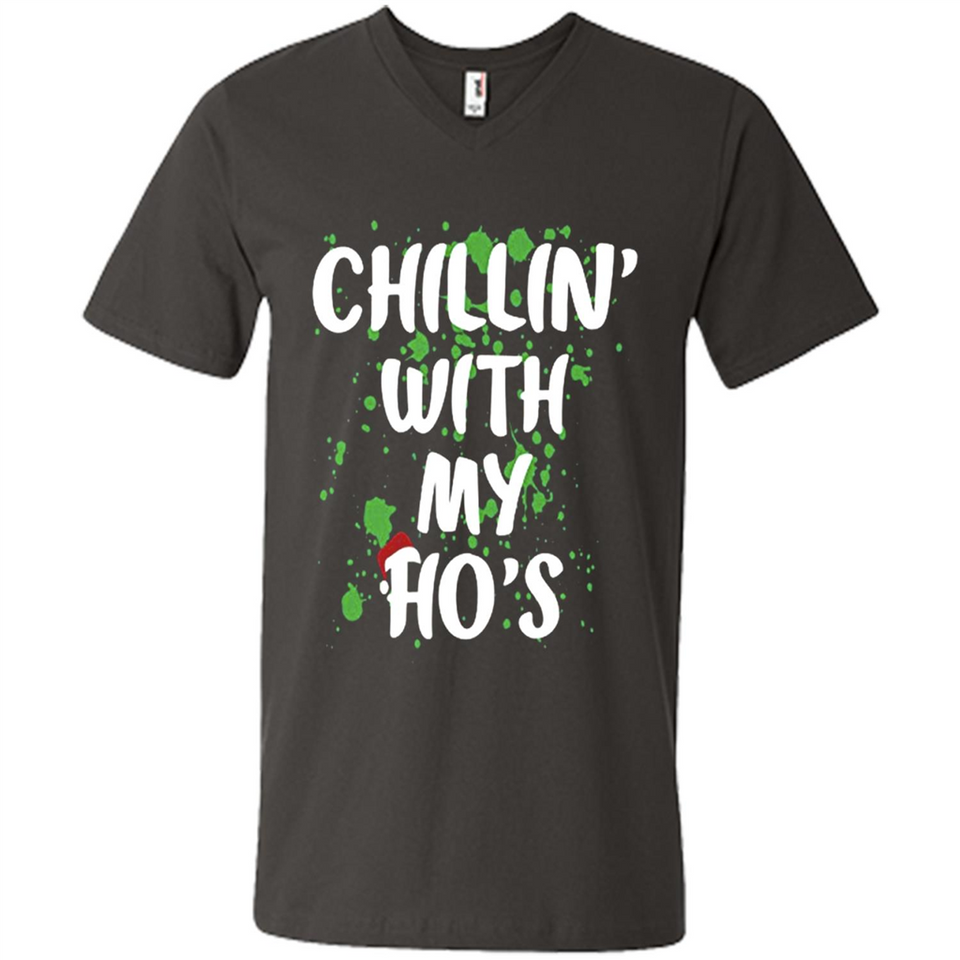 Chillin With My Ho's Funny Christmas - Men's V-Neck