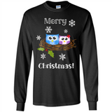 Cute Christmas Shirt Merry Christmas Snowflakes Owls Nest
