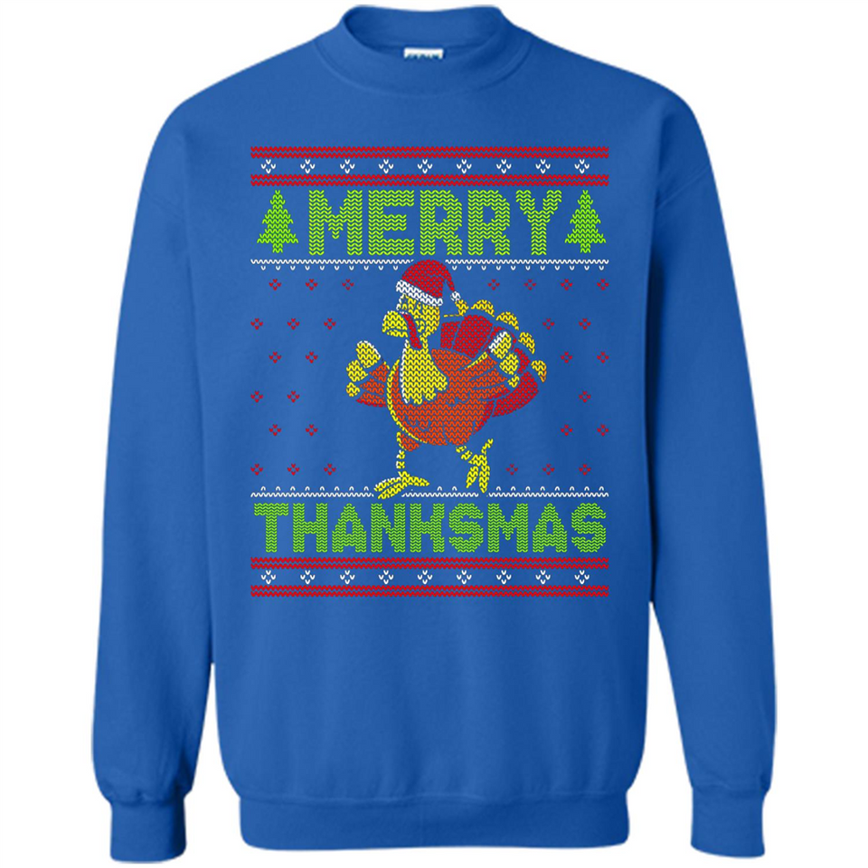 Merry Thankmas Ugly Xmas Thanksgiving Turkey Sweatshirt - Sweatshirt