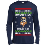 Too weird to live too rare to die Christmas - Canvas Long Sleeve T-Shirt