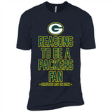 Reasons to be a Green Bay Packers Fan Complete List on Back - Premium Short Sleeve T-Shirt