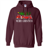 Firetruck Santa Sleigh Merry Christmas Firefighter - Hoodie
