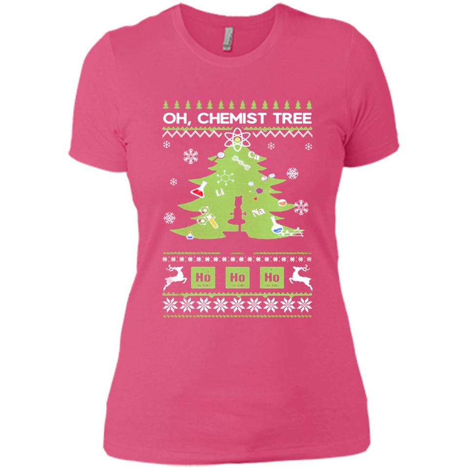 Oh Chemist Tree Ugly Christmas Sweater - Ladies' Boyfriend T-Shirt