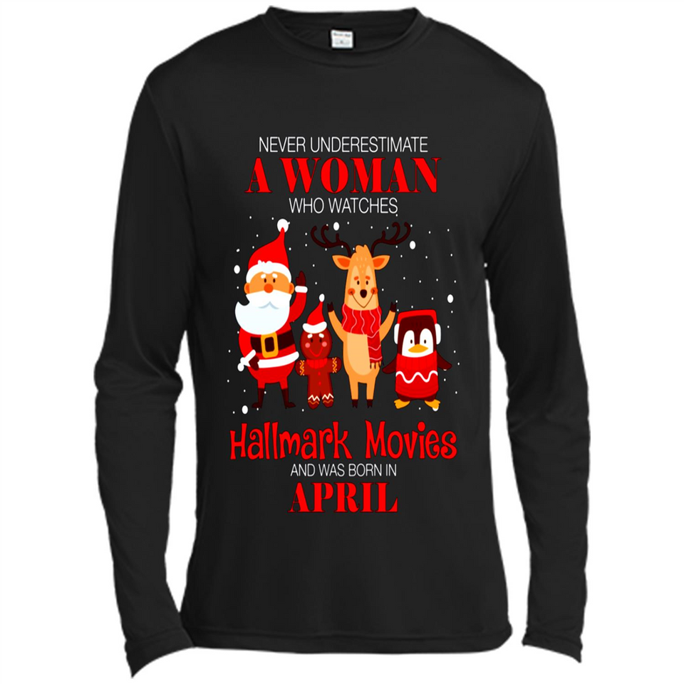 Never Underestimate An April Woman Watches Hallmark Movies Sweatshirt PINGPONG