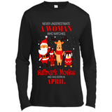 Never Underestimate An April Woman Watches Hallmark Movies Sweatshirt PINGPONG
