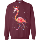 Christmas Lights Flamingo Wearing Santa Hat Funny Xmas - Sweatshirt