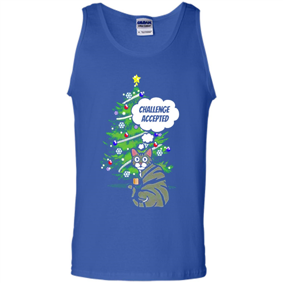 Christmas Tree Cat Long Sleeve Christmas Shirt for Cat Lover - Tank Top