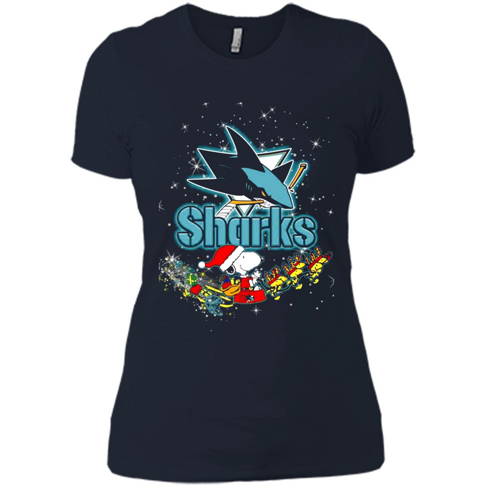 Snoopy Christmas San Jose Sharks - Ladies' Boyfriend T-Shirt