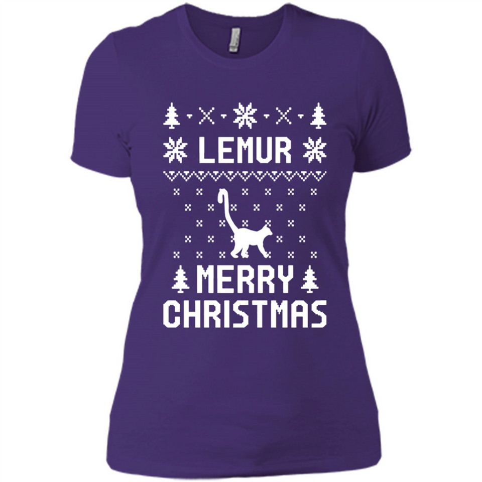 Vintage Tee For Women Men Graphic Shirts Lemur Ugly Christmas Sweater - Ladies' Boyfriend T-Shirt