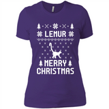 Vintage Tee For Women Men Graphic Shirts Lemur Ugly Christmas Sweater - Ladies' Boyfriend T-Shirt