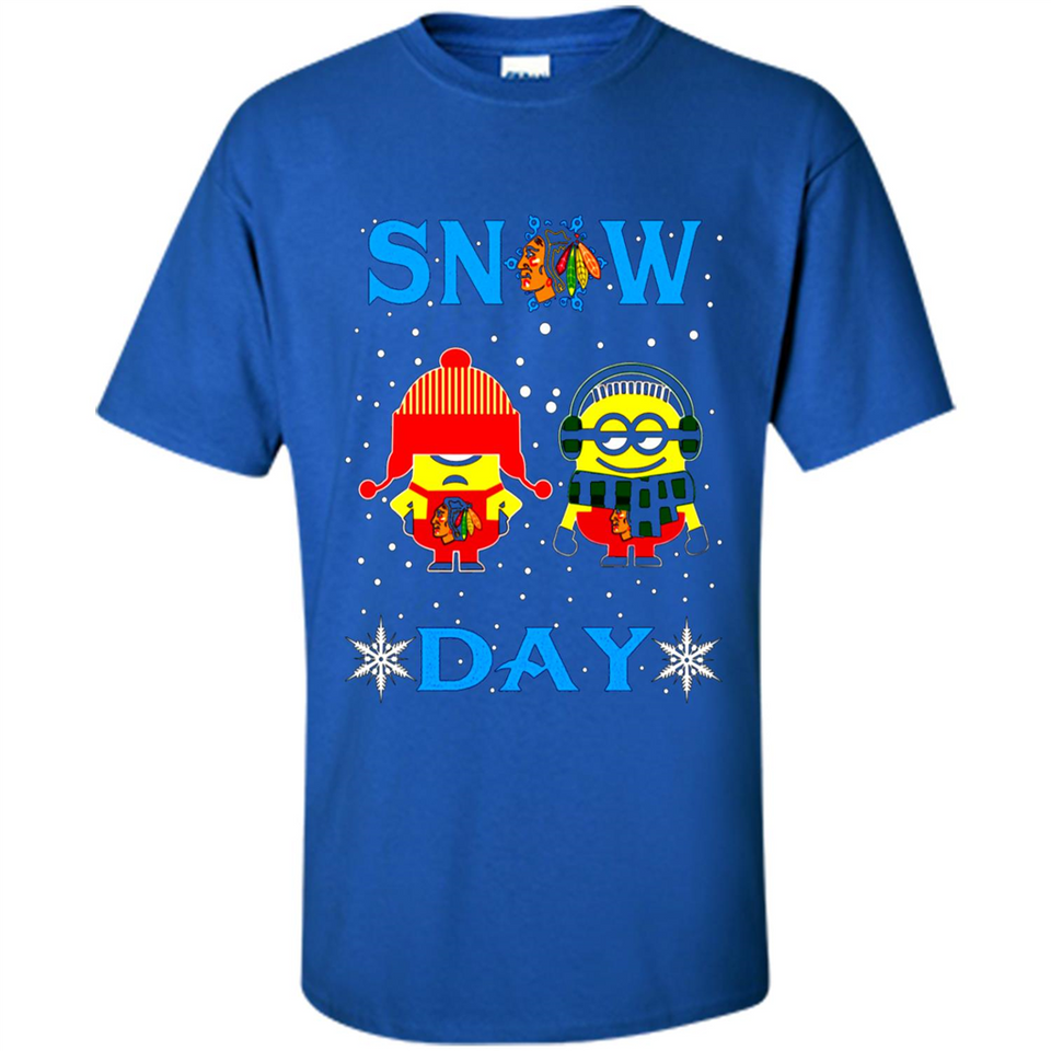 Snow Day Shirt For Chicago Blackhawks Vs Minion Fans pingpong