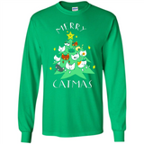 Merry Catmas Funny Cool Christmas Mug PINGPONG - Long Sleeve T-Shirt