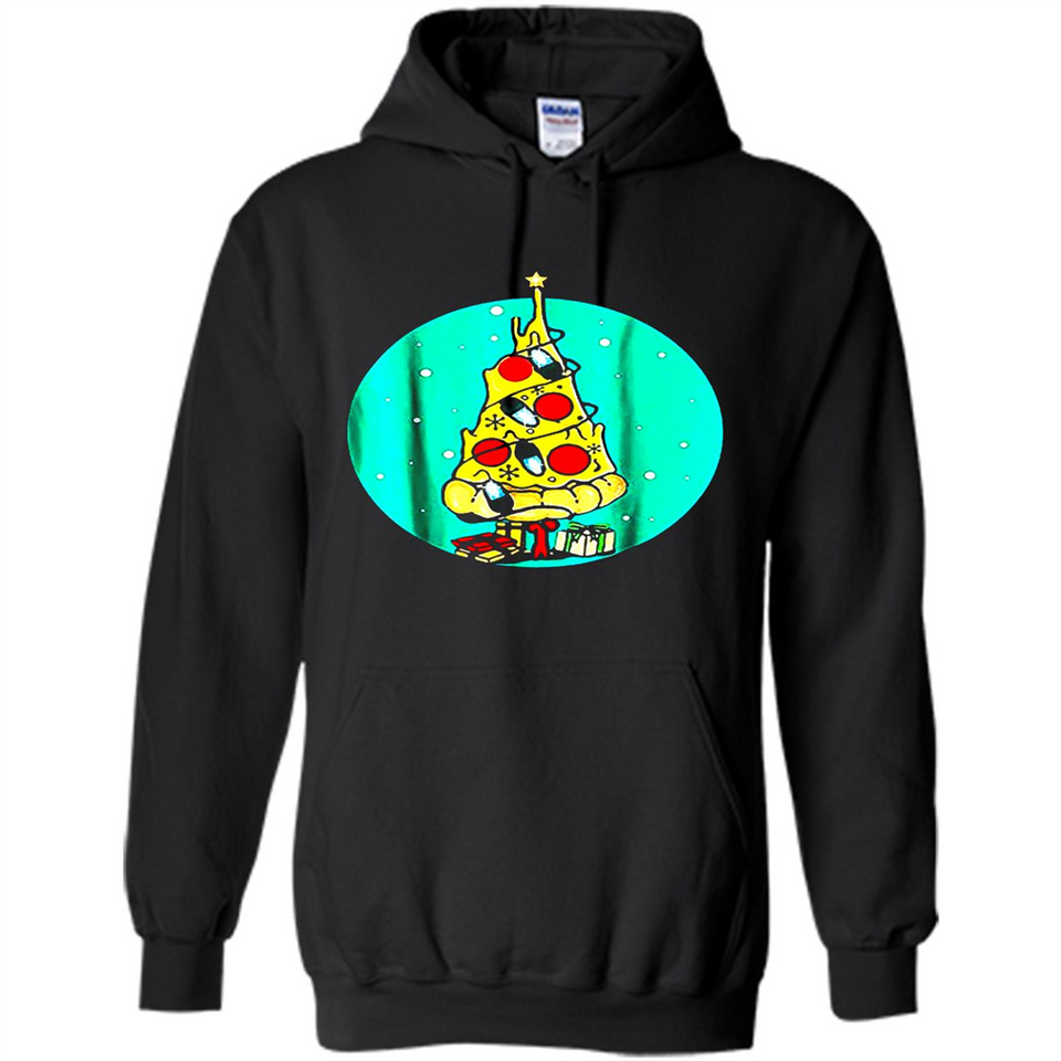 Funny Pizza Ugly Christmas Sweater Xmas Pizza Tree - Hoodie