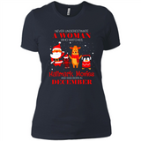 Never Underestimate A December Woman Watches Hallmark Movies Sweatshirt - Ladies' Boyfriend T-Shirt