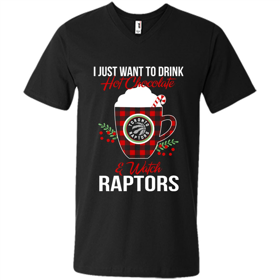 I Just Want To Drink Hot Chocolate & Watch Toronto Raptors Ugly Christmas Sweater PINGPONG