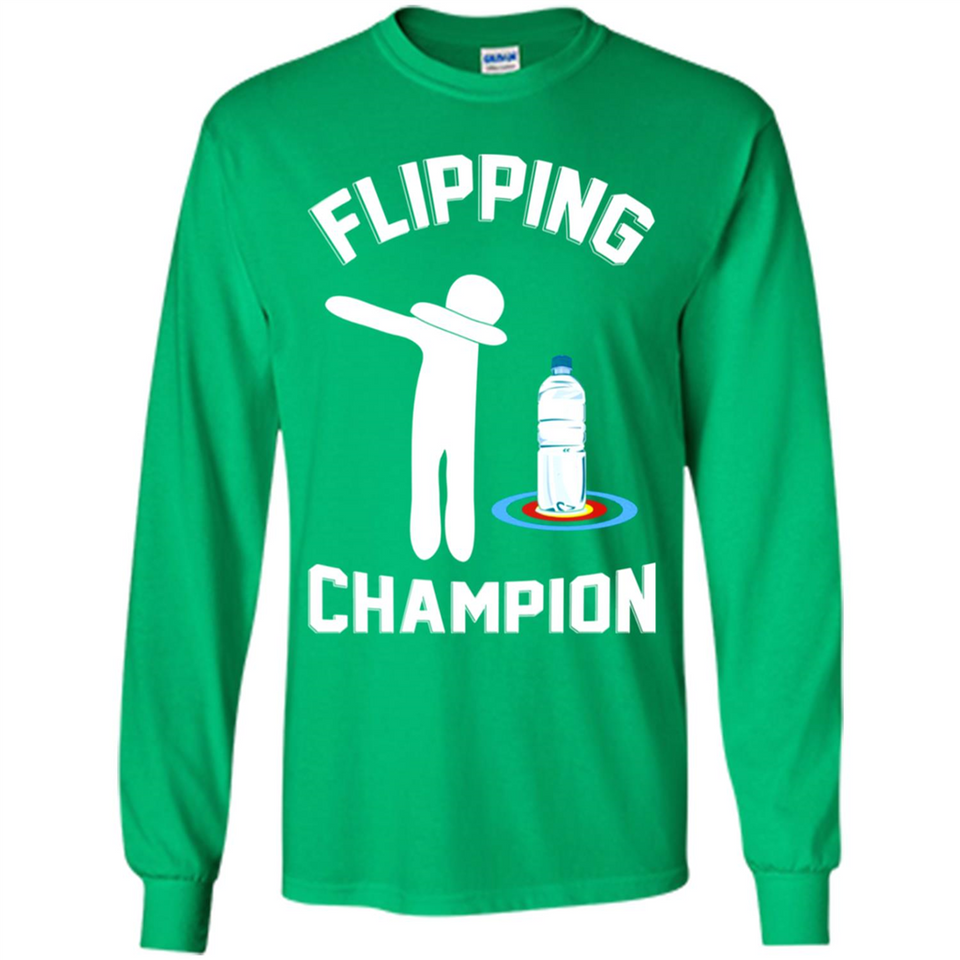 Water Bottle Flipping Tshirt Dabbing Flipping Champion - Long Sleeve T-Shirt