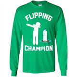 Water Bottle Flipping Tshirt Dabbing Flipping Champion - Long Sleeve T-Shirt