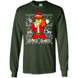 Dabbing Poodle Santa Christmas Holiday Sweatshirt - Long Sleeve T-Shirt