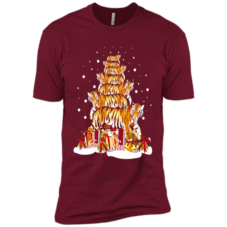 Tiger Christmas Tree Funny Merry Christmas - Premium Short Sleeve T-Shirt
