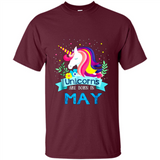 Unicorns are born in May Birthday Rainbow Gift Ladies Custom