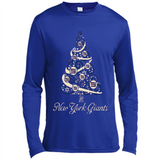 New York Giants NFL Football Team Logo Christmas Tree T-Shirt - Canvas Long Sleeve T-Shirt