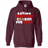 Womens Funny Eating Christmas Cookies For Two Pregnancy - Hoodie