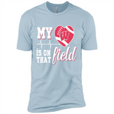 Wisconsin Badgers Football My Heart is on that Field - Premium Short Sleeve T-Shirt