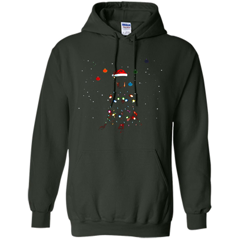 Doberman Santa Lights Christmas Dog Xmas Sweatshirt - Hoodie