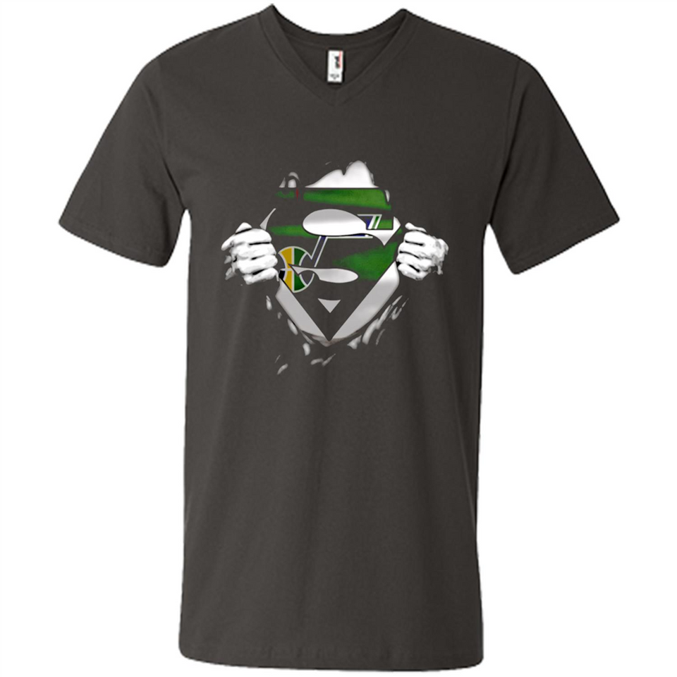 Utah Jazz And Superman Fans - Men's V-Neck