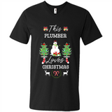 This Plumber Loves Christmas Tree Shirt with Snowman