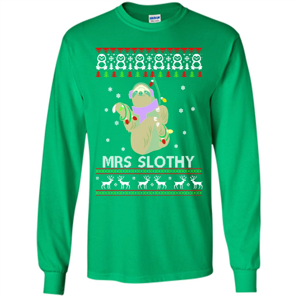 Mrs Slothy Christmas - Long Sleeve T-Shirt