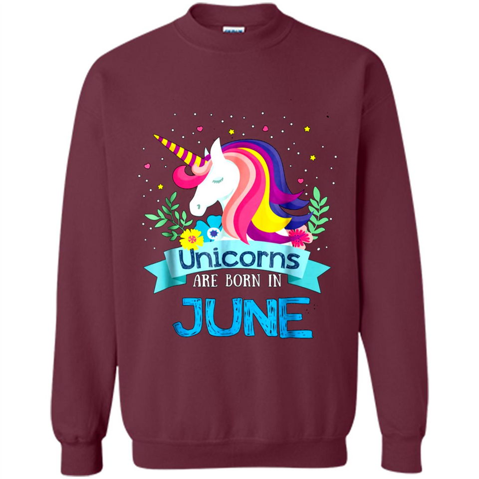Unicorns are born in June Birthday Rainbow Gift Ladies Custom